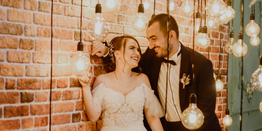 Intimate wedding celebration highlighting cinematic lighting and modern design