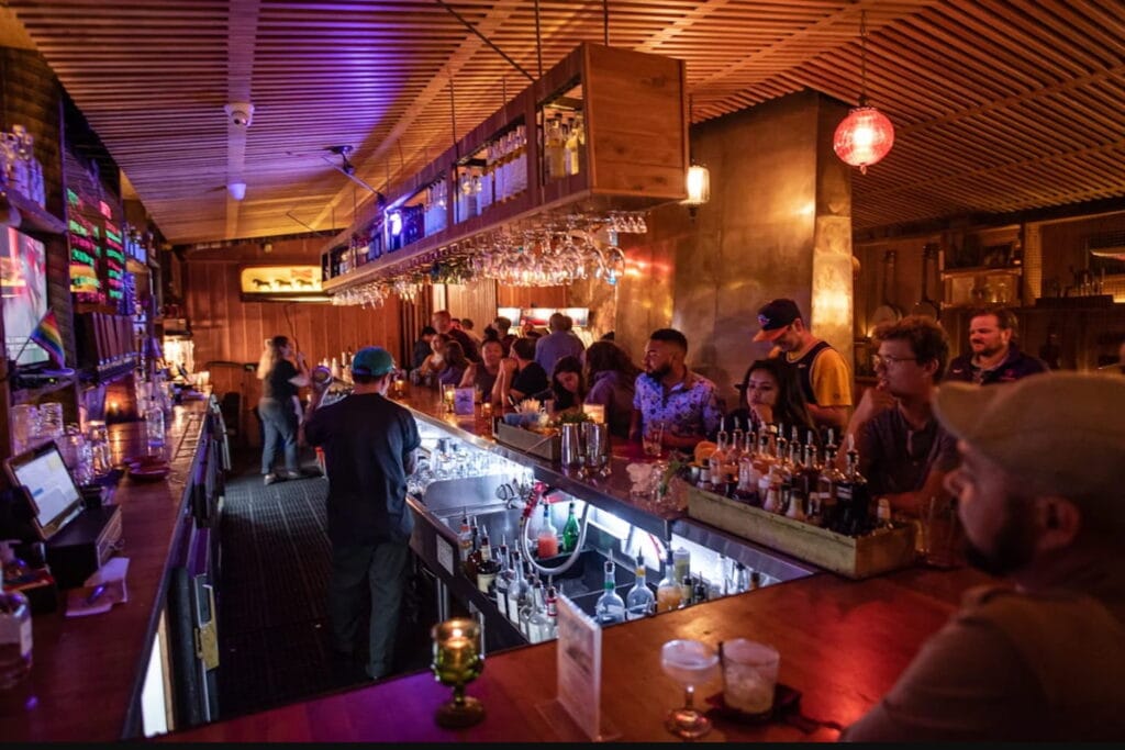Bustling bar scene in San Diego