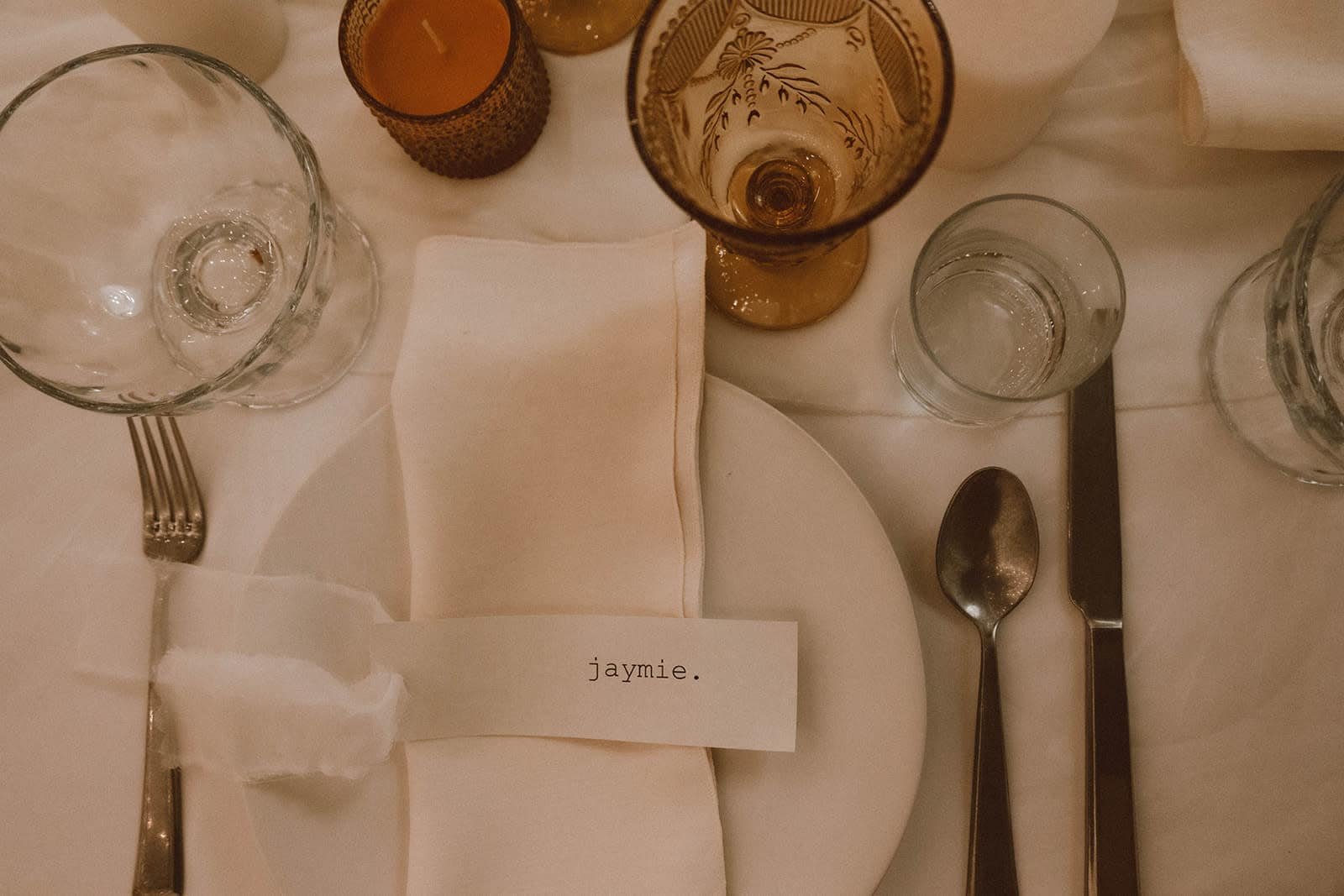 Elegant table setting with personalized details for a Phoenix wedding dinner