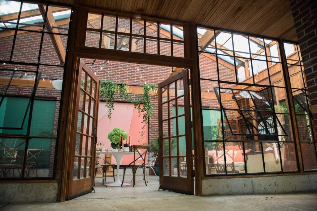 Glass rooftop event space in St. Louis